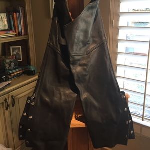 Leather Motorcycle riding chaps